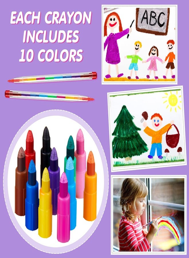 Teling 140 Pieces Colorful Stackable Buildable Crayons 11 Interchangeable Colors Pencils Party Favors DIY Mini Rainbow Crayons Pens Bulk for Painting Party Office Supplies - Image 3